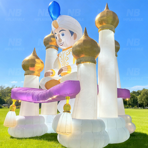 ปราสาทลมเป่าลมพร้อมไฟประดับ ธีมเจ้าหญิงสำหรับงานอีเว้นท์ ของตกแต่งงานปาร์ตี้กลางแจ้ง ของเล่นเป่าลมรูปพระจันทร์พร้อมไฟ LED - Product Image 4