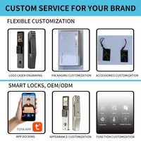 Cerradura Inteligente V20 - Desbloqueo por Huella Dactilar, Llave de Aplicación, Código QR, Estándar Estadounidense, Aleación de Aluminio, Compatible con la Aplicación Tuya para Acero Inoxidable