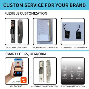 Serrure Intelligente ZJV20 V20 - Déverrouillage par Empreinte Digitale, Clé App, Code QR, Compatible Tuya, en Alliage d'Aluminium Standard Américain pour Acier Inoxydable - Product Image 4