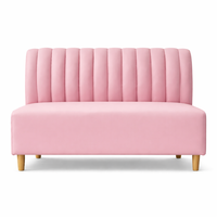 Fauteuil commercial 2 places moderne, écologique, durable, avec structure en bois massif, revêtement en cuir et mousse à densité moyenne