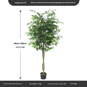 Arbre banian artificiel nordique en PU, grand ornement de bonsaï en <span class=keywords><strong>pot</strong></span> décoratif d'intérieur - Product Image 6