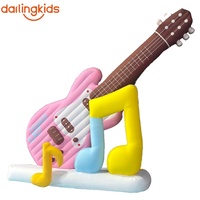 Ensemble de décoration de scène musicale gonflable géant, avec groupe de dessins animés, guitares et arche de toile de fond à écran LED pour festivals et concerts