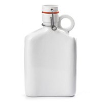 Flacon en porcelaine blanc de forme carrée unique, personnalisé en gros, petite bouteille à vin en céramique ancienne pour la fourniture de bar à whisky, flacon à whisky