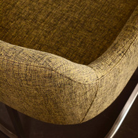 Chaise de salle à manger en cuir véritable et acier inoxydable de luxe léger, design de créateur, avec accoudoirs, pour villa, salon de thé