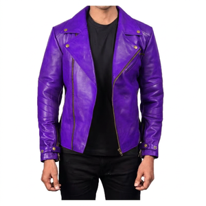 Veste en cuir PU pour hommes, style motard, fabricant OEM, logo personnalisé, veste en similicuir pour hommes, veste zippée pour motards, fournisseur - Product Image 6