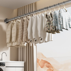 Barra telescópica de metal ajustable para secar ropa, para balcón, barra para cortina de ducha, diseño recto SSG0601 - Product Image 2