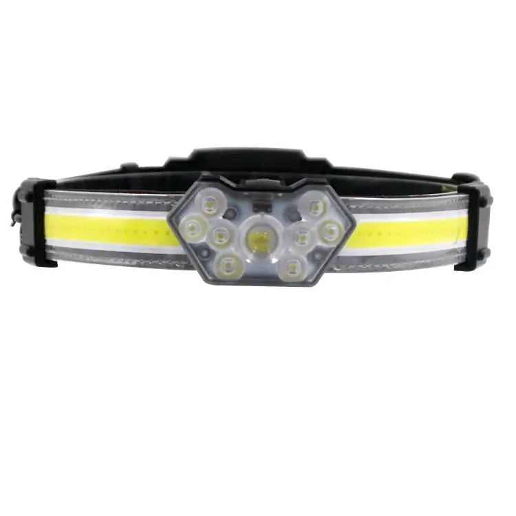 Ultra bright 9LEDs 550lumens charging Head lamps Customized logo led cob red warning lamp rechargeable headlamp for camping
