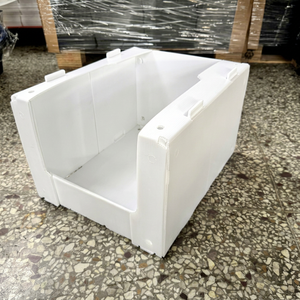 Bac de picking d'entrepôt en PP ondulé blanc empilable et durable, certifié ISO 9001, avec service de découpe par moulage par injection - Product Image 1