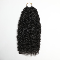 Cheveux 100% humains pour tresses au crochet, extensions de cheveux en vrac à ondulations profondes pour femmes noires, noir naturel
