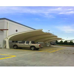 Auvent de garage en aluminium extérieur avec toit en PVDF, design moderne et durable, toit arqué en métal - Product Image 6