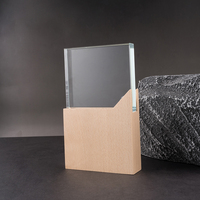Nouveau trophée de cristal en bois de haute qualité cérémonie de remise de texte personnalisé