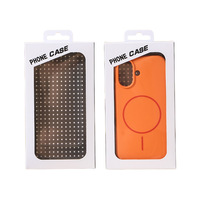 Boîte d'emballage portable pour téléphone en carton blanc avec logo personnalisé, fenêtre transparente et crochet de suspension pour présentation en magasin