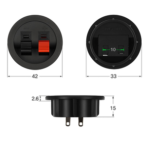2 cách 42x42mm ABS chuối ổ cắm kẹp <span class=keywords><strong>Clip</strong></span> Dây loa 2 Pin mùa xuân tấm âm thanh kết nối Vòng thiết bị đầu cuối Hộp kết nối - Product Image 5