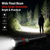 Lampe torche laser zoomable 10W, batterie 1200mAh, rechargeable par type C, 3 modes d'éclairage, en aluminium aéronautique, torche d'urgence