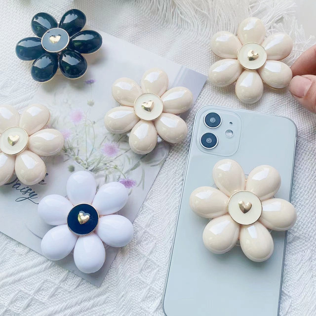 Mobile Accessories Smartphone 2025 PC Flower Phone Finger Holder Adjustable Leakproof Portable Bracket Stand Customized Phones