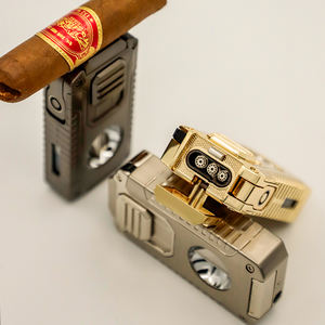 Sang Trọng Đôi Nhẹ Hơn Cho Hút Thiết Kế Hiện Đại Với V-Cắt Máy Bay Phản Lực Ngọn Lửa Trọng Lượng Nhẹ Và Du Lịch Thân Thiện Với Cigar <span class=keywords><strong>Torch</strong></span> - Product Image 3