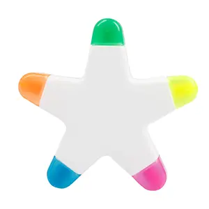 JW858 Star Shape 5 Colors In 1 Highlighter Pen Set With Customized Logo For Office And School Promotional