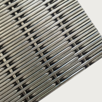 Grillage linéaire dense en acier inoxydable ondulé, épaisseur 4,7 mm, pour revêtements muraux intérieurs, panneaux d'ascenseurs et comptoirs de réception