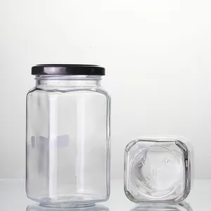 BULK - Set of 2100 - 8 oz Victorian Square Glass Jar with Lid