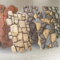 Panneau mural en pierre artificielle PU haute fidélité, style moderne, multicolore, léger, 1200*600*45mm, pour mur extérieur de villa