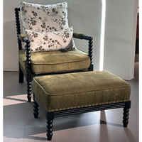 Ensemble Fauteuil et Repose-Pieds Classique Élégant, Confortable et Rembourré, Portable et Durable pour la Maison et le Bureau