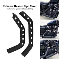 Kit de protection thermique pour collecteur d'échappement de moto, noir mat, avec collier de fixation ventilé, pour Harley Sportster XL 883 1200 Iron 883 2004 et modèles ultérieurs
