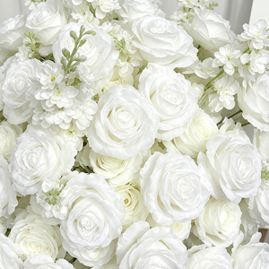 Ramo de Flores Artificiales de Rosa Blanca Pura, Centro de Mesa Floral Elegante Hecho a Mano con Delphinium para Decoración de Bodas y Eventos - Product Image 4