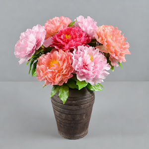 Flores Artificiales <span class=keywords><strong>de</strong></span> Peonía <span class=keywords><strong>de</strong></span> Doble Pétalo Multicapa Hechas a Mano, Tela <span class=keywords><strong>de</strong></span> Seda, Estilo Clásico Transfronterizo, para el Día <span class=keywords><strong>de</strong></span> San Valentín - Product Image 2