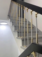 Nouveaux piliers en aluminium Accoudoir d'escalier simple Main courante d'escalier Modèle gris