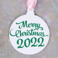 Ornement de Noël rond en acrylique transparent de 3 pouces avec trou, pour la peinture, le vinyle, les loisirs créatifs DIY pour la famille et les enfants, pour la décoration de l'arbre de Noël
