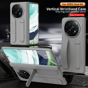 Bản lề đàn hồi dây đeo cổ tay đứng 360 bảo vệ đầy đủ Armor trường hợp đối với Oppo tìm thấy N5 với Tempered Glass chống sốc Gấp bìa - Product Image 2