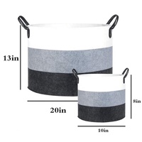 Grand panier de rangement en feutre rectangulaire pliable Poubelle de pépinière en tissu durable pour vêtements et aliments pour la lessive et le stockage