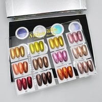 NOUVEAU – Collection de poudres à ongles effet miroir et chrome aurore 12 couleurs avec présentoir de couleurs en acrylique et emballage en boîte pour le nail art DIY