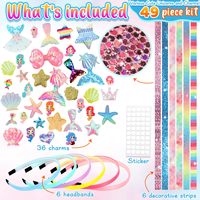 Bandeau licorne kit de bricolage pour filles 6 pièces ensemble de bandeaux créatifs en tissu doux non toxique cadeau d'anniversaire pour les 3-8 ans