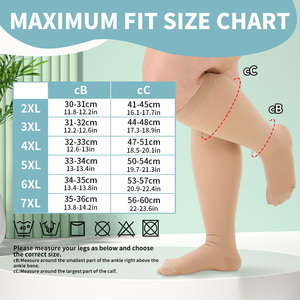 Chaussettes <span class=keywords><strong>de</strong></span> compression fines pour femmes, longueur genou, 15-20 mmHg, antibactériennes, respirantes, antidérapantes, avec revers, certifiées CE, pour le sport et l'usage quotidien - Product Image 6