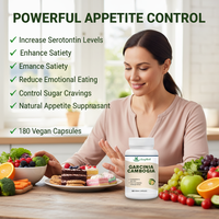 Capsules d'extrait de Garcinia Cambogia en gros d'usine, 60% d'acide hydroxycitrique, 500mg, végétaliennes, sans OGM
