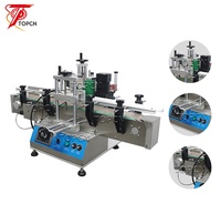 Machines d'étiquetage semi-automatiques pour bouteilles rondes en verre ou en plastique, équipement d'étiquetage manuel, machine à étiquettes adhésives pour bouteilles.