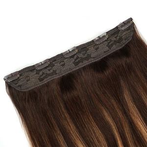 Extensions de cheveux naturels vierges Remy soyeux russes à clipser, ondulés, double trame, faits à la machine, doux, 1 pièce, toutes couleurs - Product Image 2