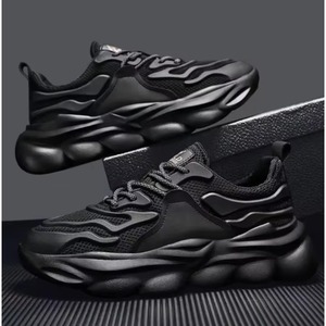 Baskets compensées unisexe légères et respirantes en maille à lacets, rehaussantes, pour la marche, tendance été - Product Image 3