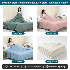 Couverture en mousseline de coton 6 couches, douce et respirante, pour bébés et adultes, idéale pour canapé et lit, certifiée OEKO-TEX, livraison directe - Product Image 6