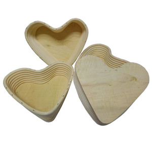 Đan Tay Hình Trái Tim Mây <span class=keywords><strong>Banneton</strong></span> Giỏ Bánh Mì Chứng Minh Giỏ Lên Men Với Đáy Gỗ - Product Image 4