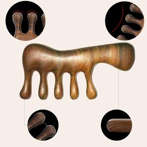 Herramienta Gua Sha de Madera Natural con <span class=keywords><strong>Mango</strong></span>, Peine Masajeador para Cabeza, Espalda, Cuello, Hombros y Piernas, Regalo para el Cuidado Personal - Product Image 3