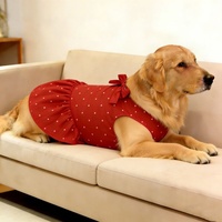 Vêtements pour chiens de compagnie, robe décontractée à pois rouges avec nœud, super mignonne et élégante, pour Golden Retrievers, Samoyeds, grands chiens