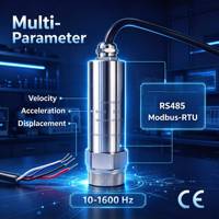 Modbus-RTU RS485 Pemancar Getaran Tiga Sumbu dan Suhu 16g 10-1.6kHz Sensor Getaran OEM Pemantauan Peralatan Berputar