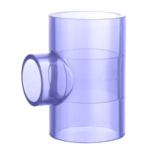 管件和价格聚氯乙烯管件透明DIN 1/2 “UPVC透明聚氯乙烯异径管三通