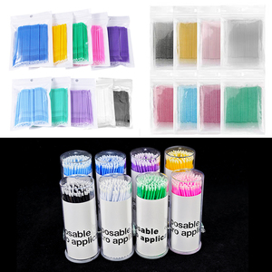 Disposable <b>Micro</b> Swab Applicator Brush Plastic Barrel for Dental Lash <b>Extension</b> Cleaning - Product Image 2