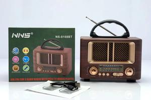 Redwingy NS-8108BT <span class=keywords><strong>Vintage</strong></span> <span class=keywords><strong>autoradio</strong></span> Portable en bois haut-parleur extérieur tourne-disque lecteur avec carte Tf fonction TWS Am Fm Radio - Product Image 4