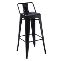 Tabouret de bar en métal de hauteur comptoir 65 75 cm Blanc Empilable Tabourets en métal Chaises d'usine Chaises de bar hautes à dossier haut pour cuisine