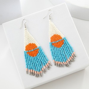 <strong>Hawaiian</strong> Multi Color <strong>Seed</strong> Bead Tassel Dangle Earrings <strong>Jewelry</strong> For Women Girls - Product Image 4