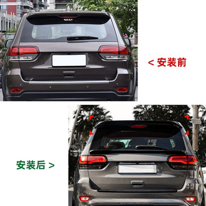 Spoiler de coffre arrière Jeep, noir piano, texture carbone, ABS, type ducktail, pour Grand Cherokee 2012-2021 - Product Image 4